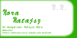 nora matajsz business card