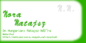 nora matajsz business card